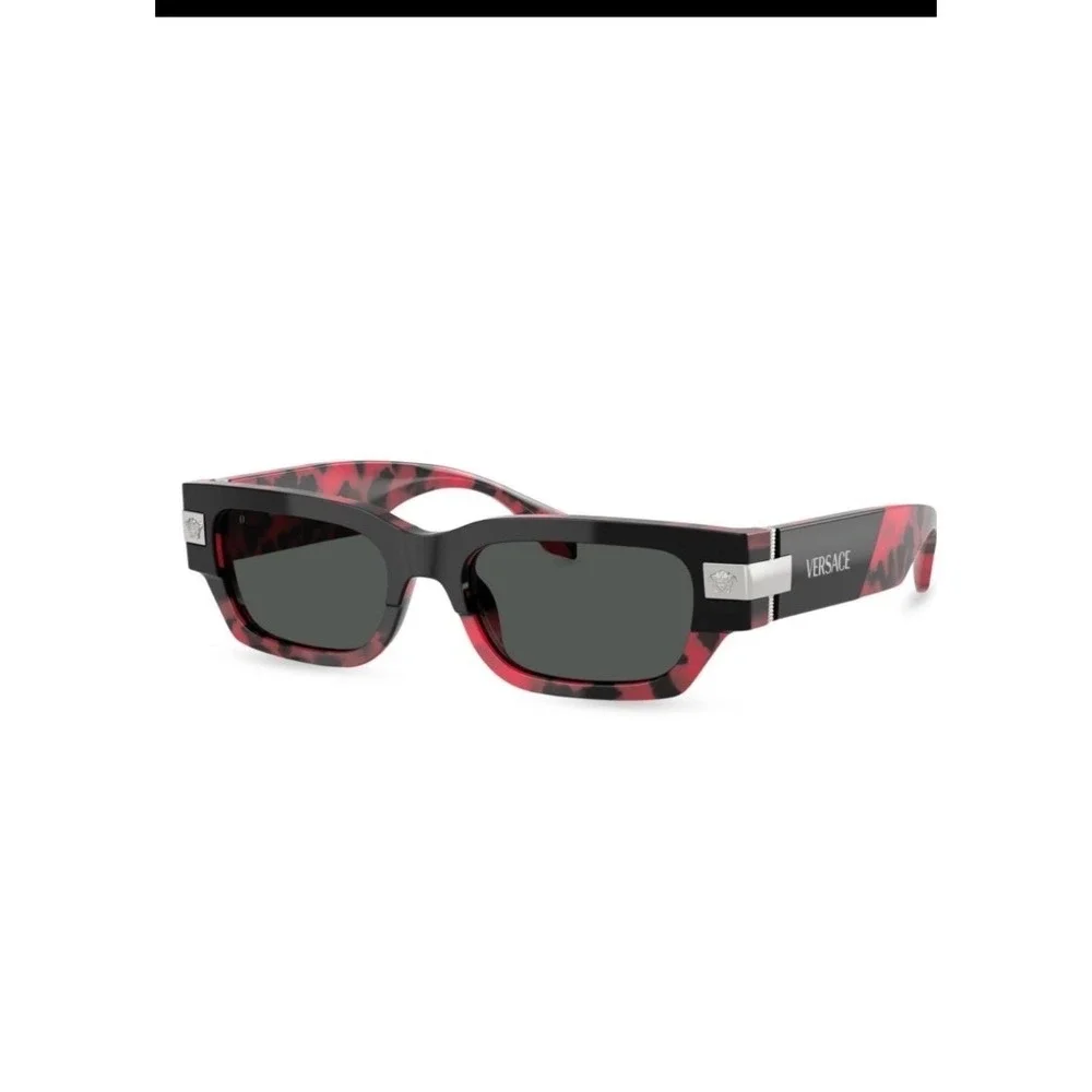 Versace MOD4464 Red Tortoise Shield Sunglasses Medusa Logo Italy Y2K Designer